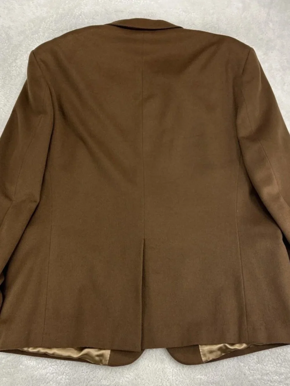 Haspel Blazer Mens 46R Brown 100 Cashmere Sport Coat Jacket-Wear On Sleeve(Flaw)